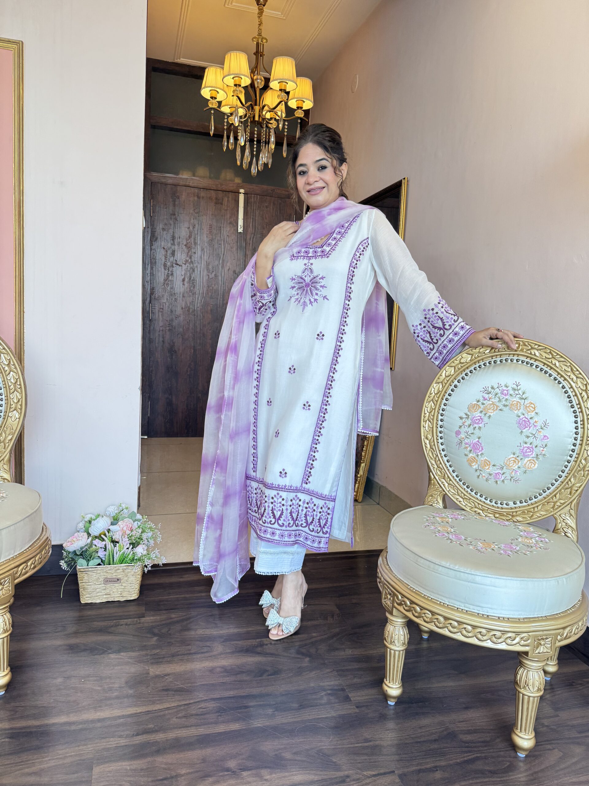 Home 💜mal chanderi lavender