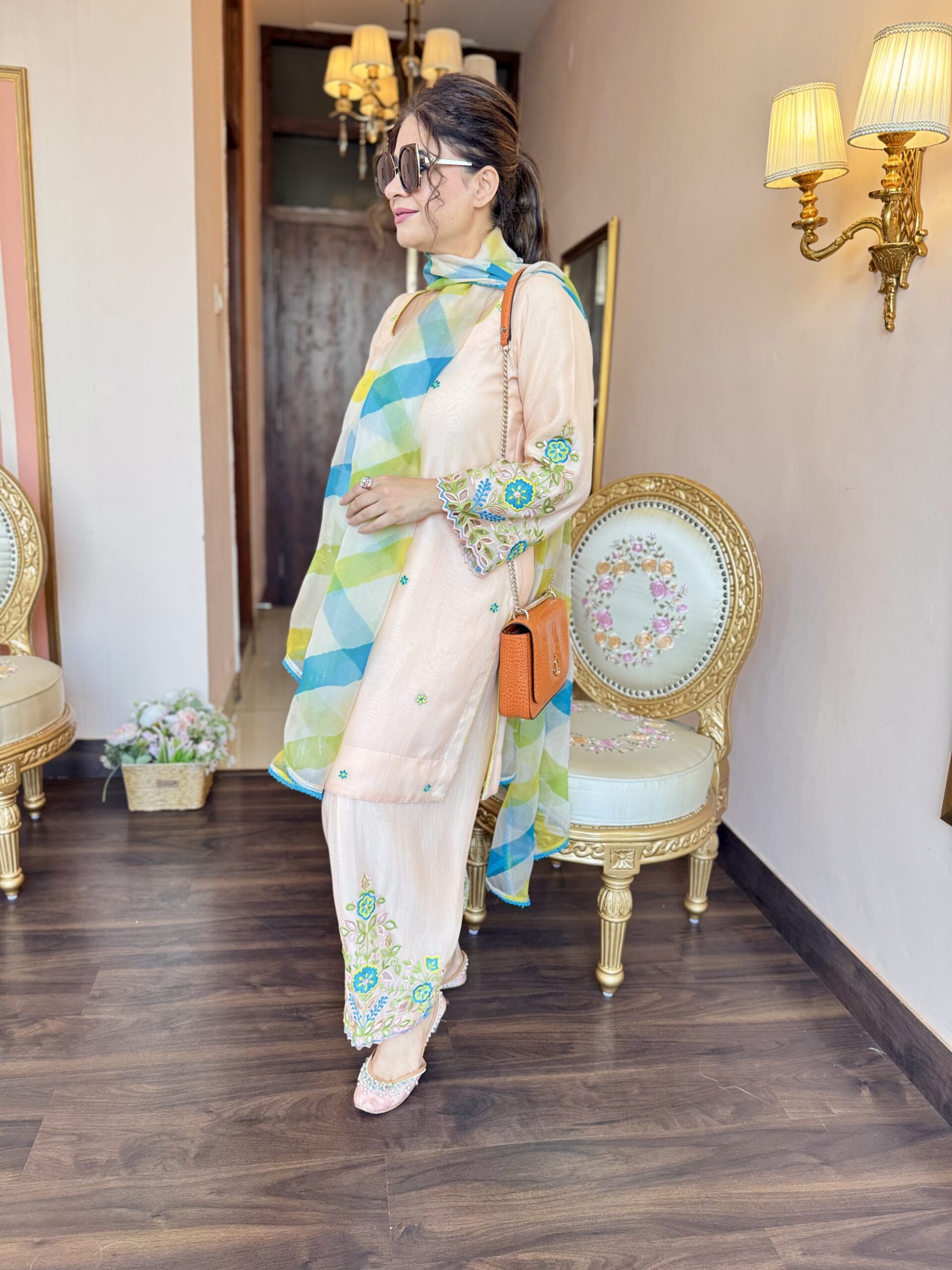 Home peach mal chanderi