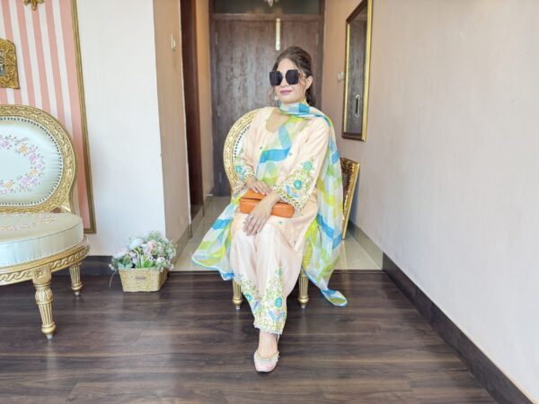 peach mal chanderi