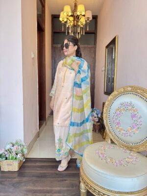 peach mal chanderi