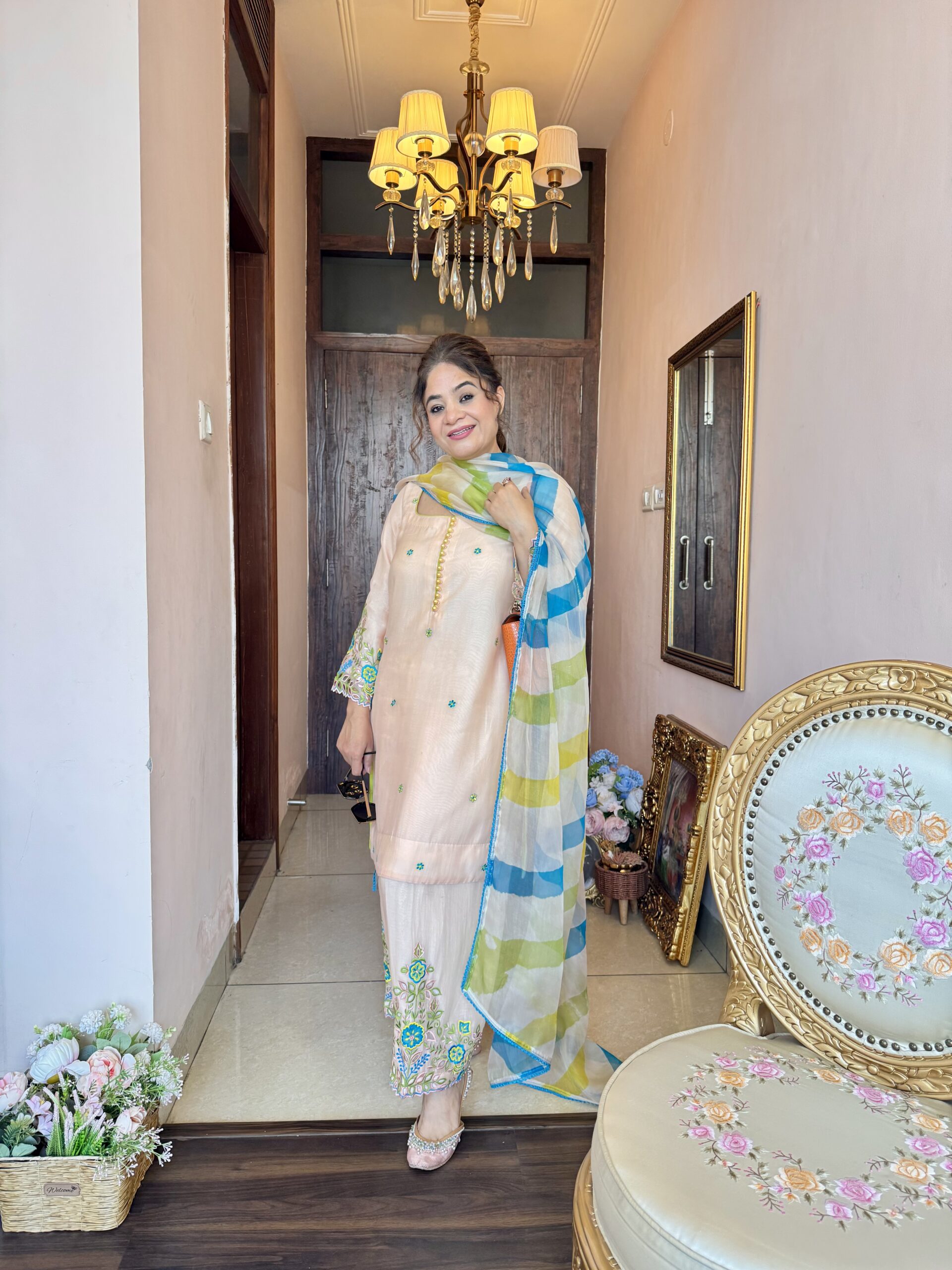 Home peach mal chanderi