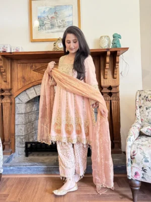 pure crushed tissue anarkali
