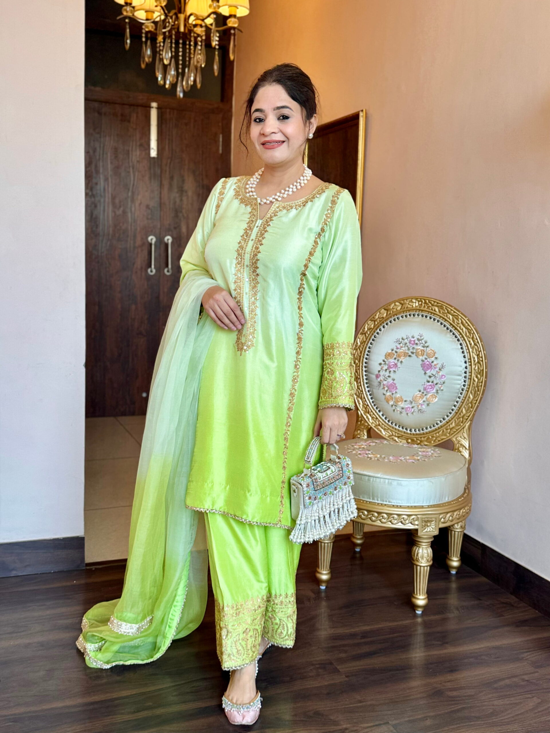 parrot ombré aari work suit parrot ombré aari work suit