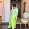 parrot ombré aari work suit
