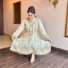 pure crushed tissue ivory suit