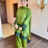 olive noor silk suit