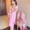 blush pink aari work suit