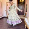pure crushed tissue anarkali suit