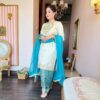 naaz ivory & turquoise ensemble