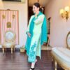 meher aqua embroidered suit