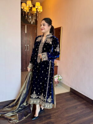 royal midnight velvet suit