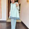 elina white & blue chanderi farshi salwar suit
