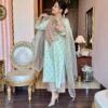 noor mint thread embroidered suit