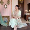 noor mint thread embroidered suit