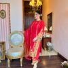 surkh red embroidered suit set