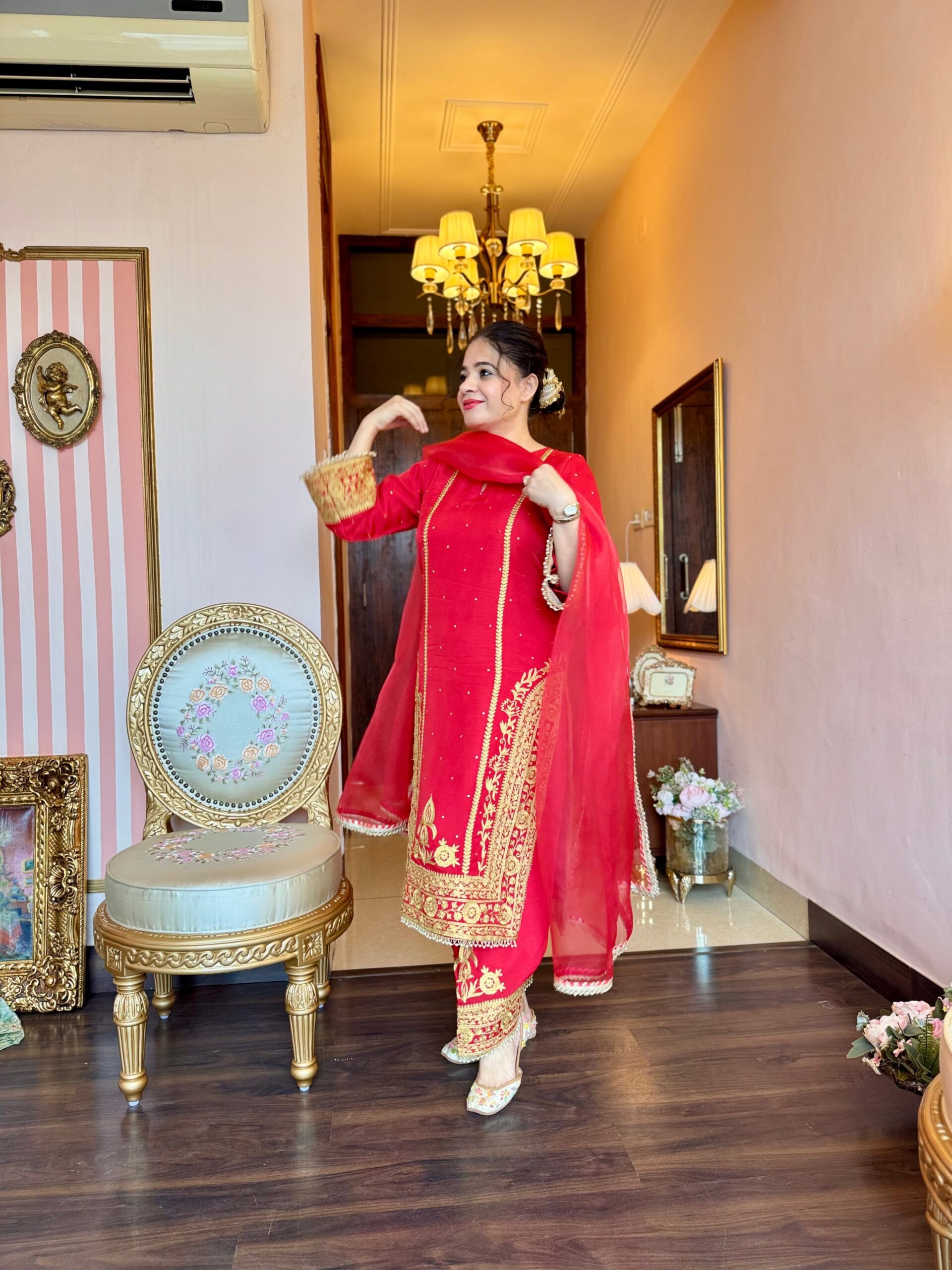 surkh red embroidered suit set surkh red embroidered suit set