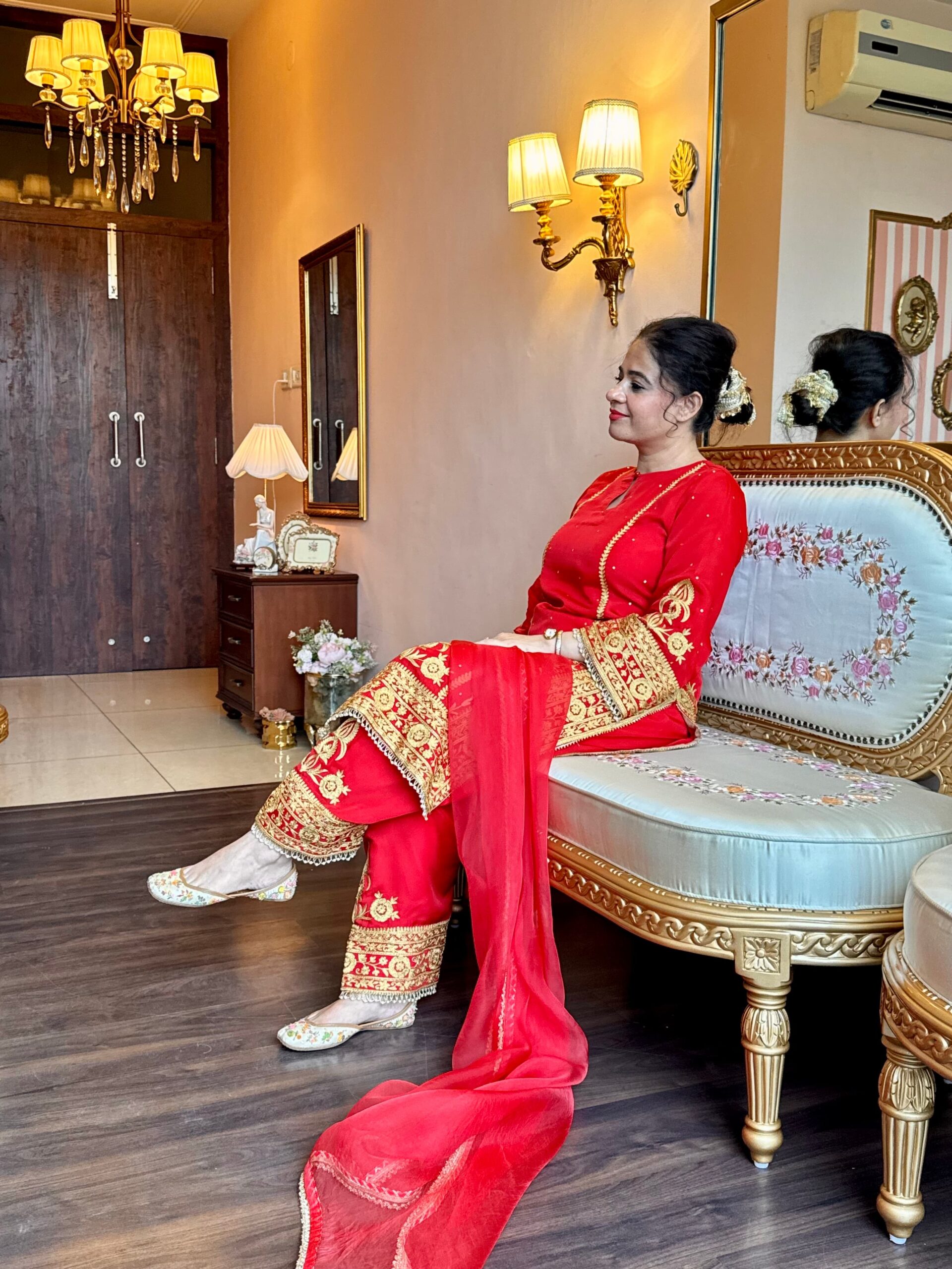 surkh red embroidered suit set surkh red embroidered suit set