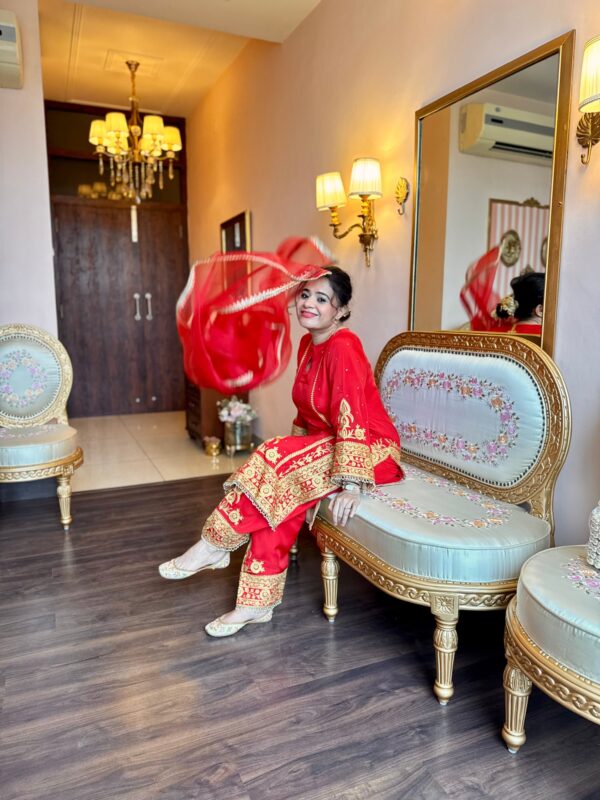 surkh red embroidered suit set