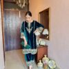 zarina emerald velvet suit