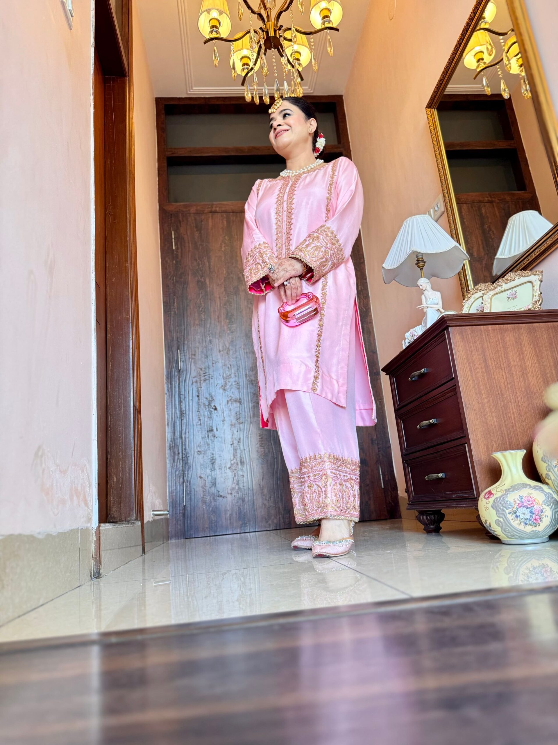 blush pink aari work suit blush pink aari work suit