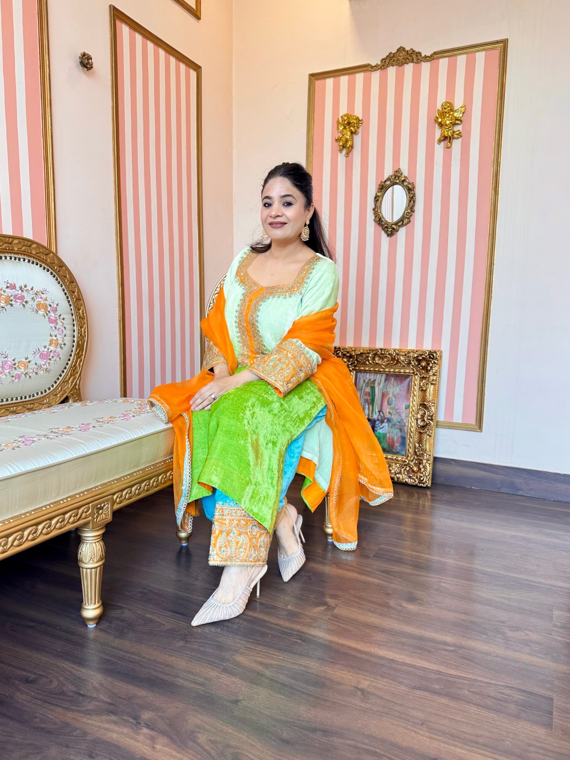 noorani lime velvet silk suit set noorani lime velvet silk suit set