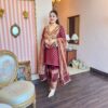meruni wine banarasi suit