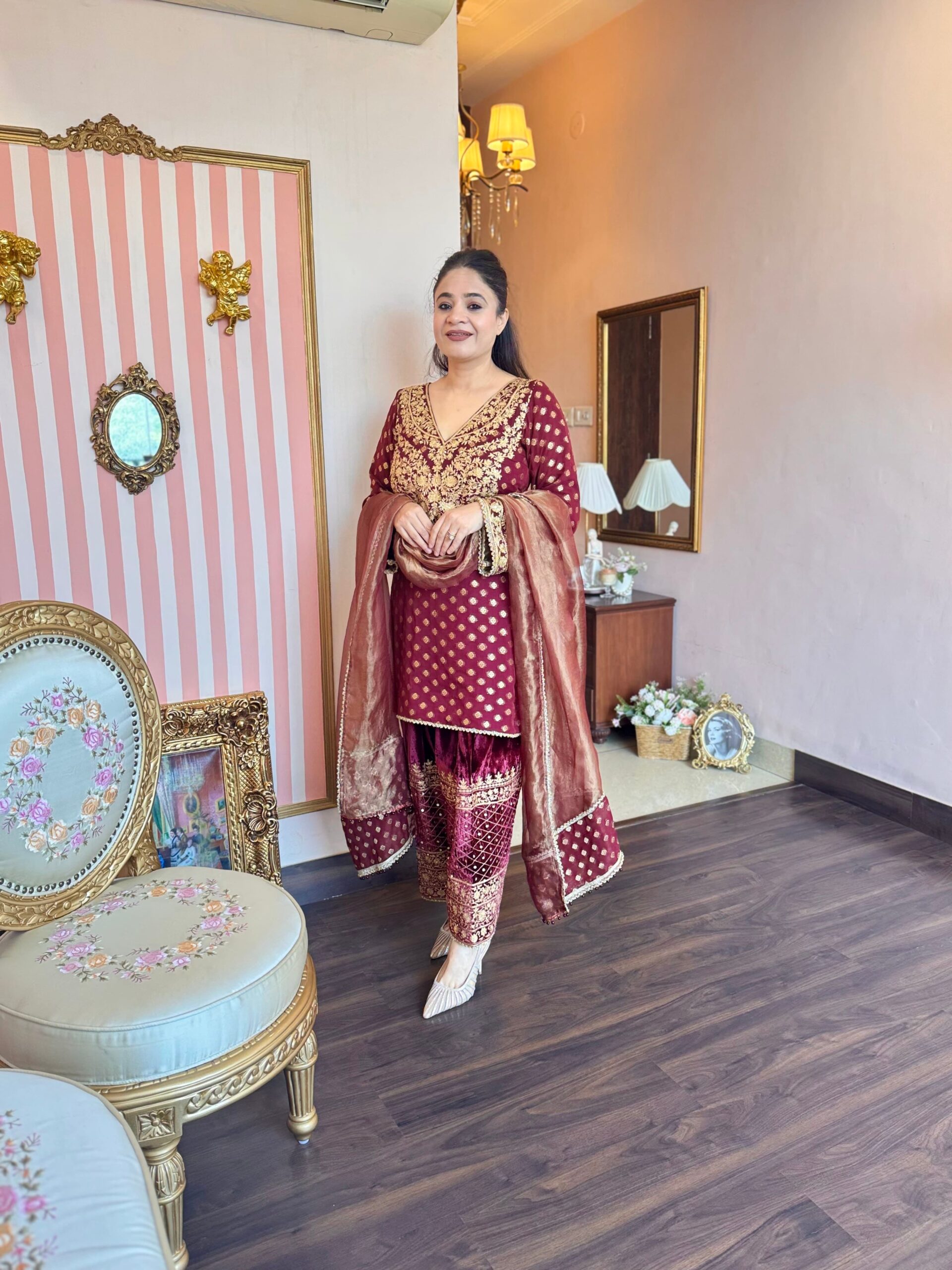 meruni wine banarasi suit meruni wine banarasi suit