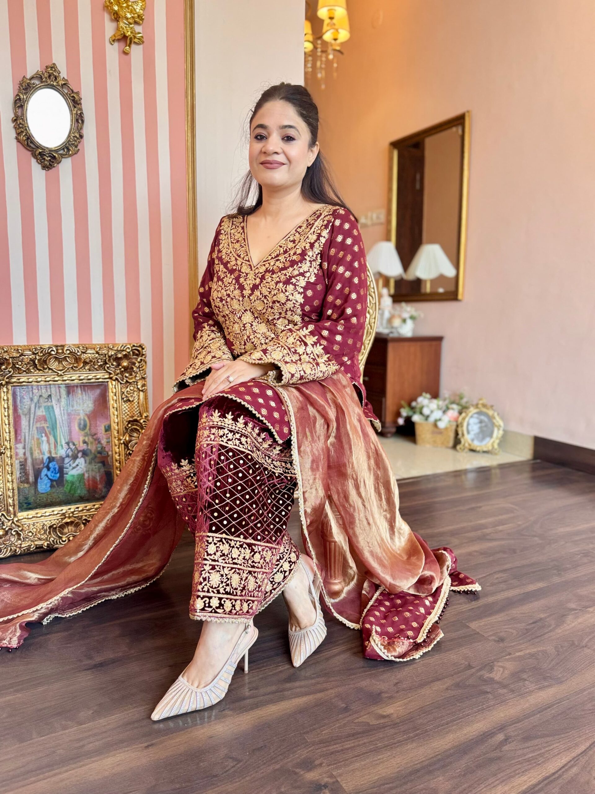 meruni wine banarasi suit meruni wine banarasi suit