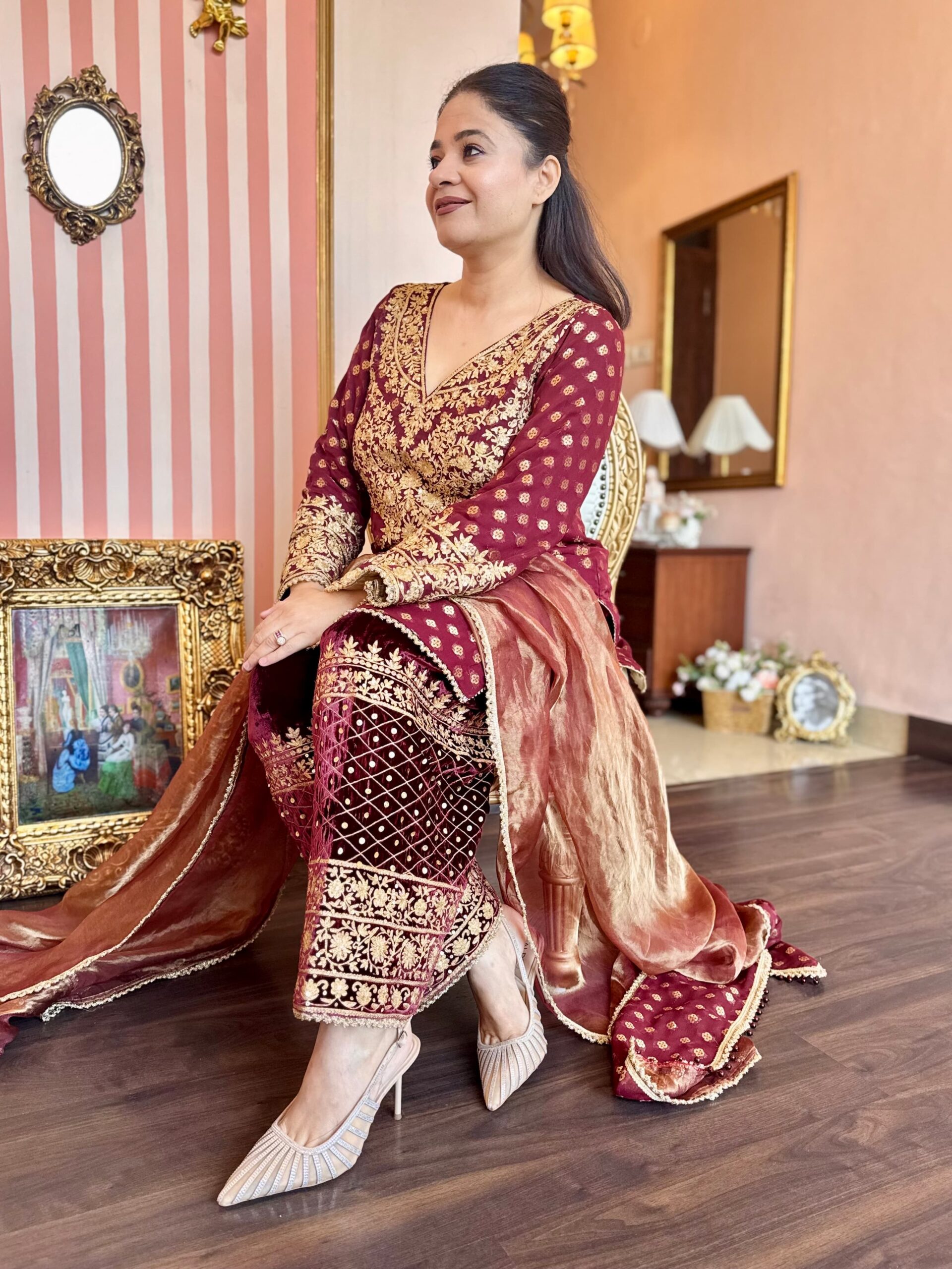 meruni wine banarasi suit meruni wine banarasi suit