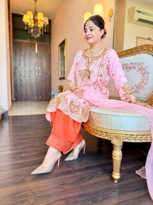 Pink Petal Embroidered Salwar Suit