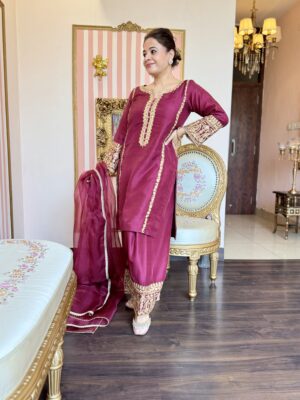 Crimson Grace Dupion Silk Suit