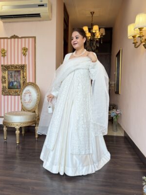 Ivory Composition Anarkali