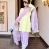 Lemon and lavender Farshi salwar suit for women