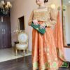 Rusty orange hand-embroidered Anarkali suit for women