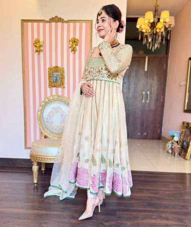 pure crushed tissue anarkali suit