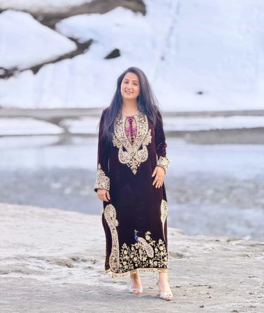 midnight noir embroidered velvet kaftaan